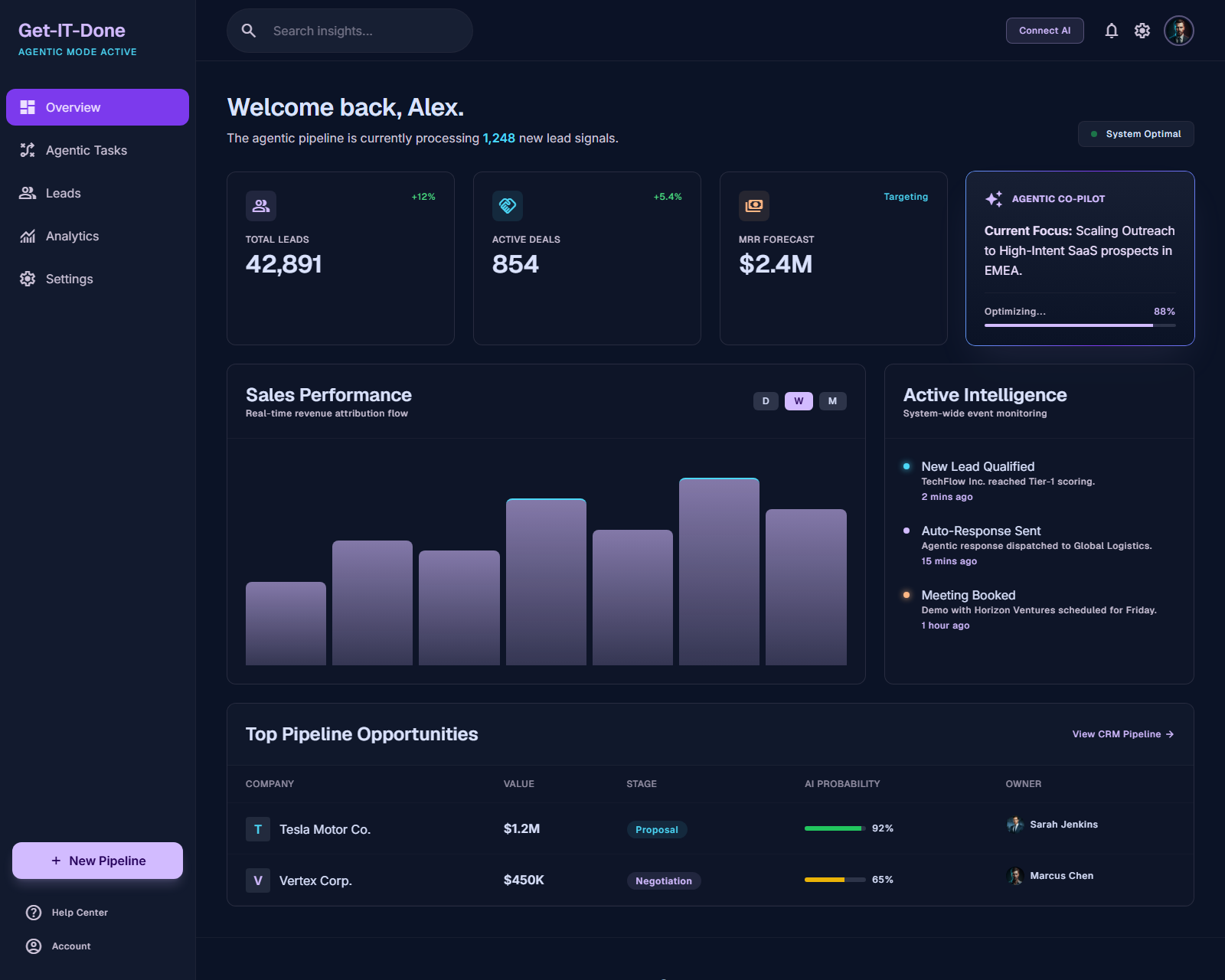 Autonomous CRM agents that never lose context screen preview